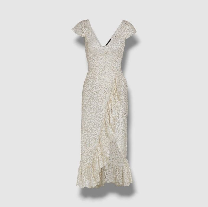 Rochie medie pentru femei, alb-auriu, mărimea 4
