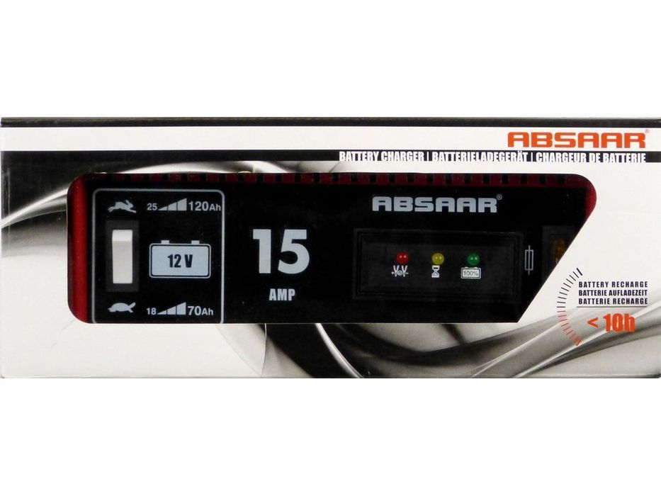 Redresor baterie auto Absaar Germany 12V 15A, incarcare normala sau rapida, indicator LED, pentru baterii 18-120Ah