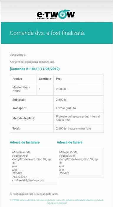 Dezmembrez trotineta electrica E-Twow Master Plus