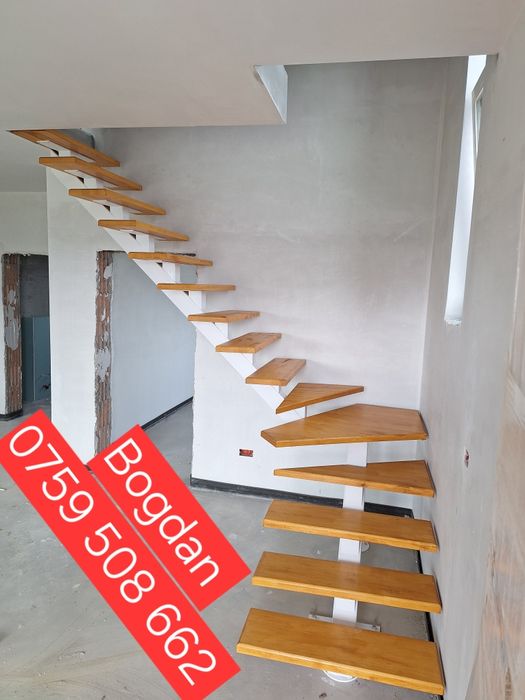 Vând scara spirala sau dreata de interior exterior lemn sau fier forja