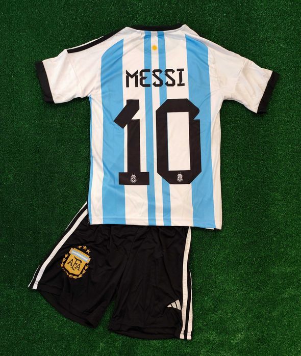 Мъжки детски екип Аржентина Меси adidas мъжка детска фланелка