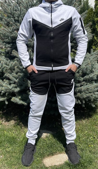 Trening Nike Tech Fleece gri/negru bumbac