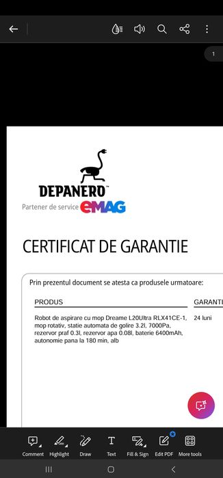 Aspirator Robot Dreame L20 Ultra | Stare Perfectă | Garanție eMag Ianuarie 2027