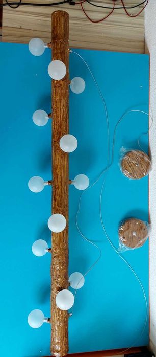 Северен ретро полилей от клон на дърво, ЛЕД LED креативна смола