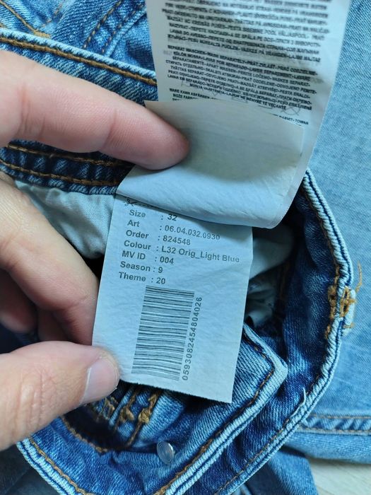 Blugi SMOG label light-wash denim blue jeans, Size 32/32