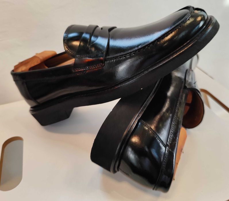 Pantofi loafer 39 40 penny Cueria NOI piele naturala negru lucios