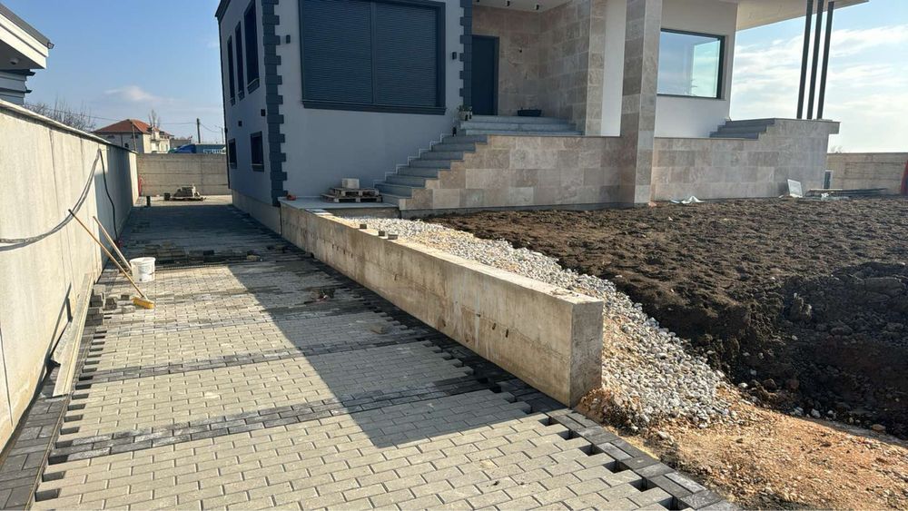 Редене на павета,бордюри,вертикална планировка бехатон унипаваж