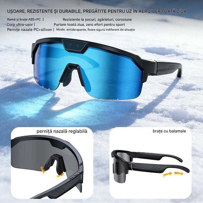 Ochelari ciclism cu AI video traducere apeluri muzica