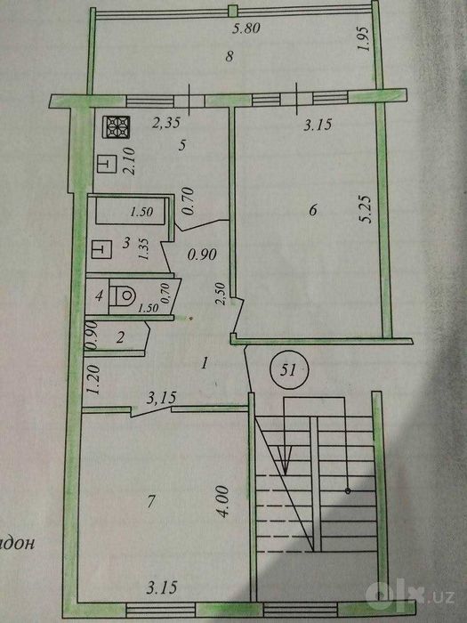 Продается квартира.ЮНУСАБАД--14 Арбат , м туркистан   2/3/4  Ипотека