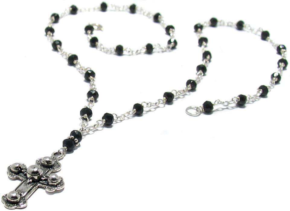 Colier onix negru, argint 925