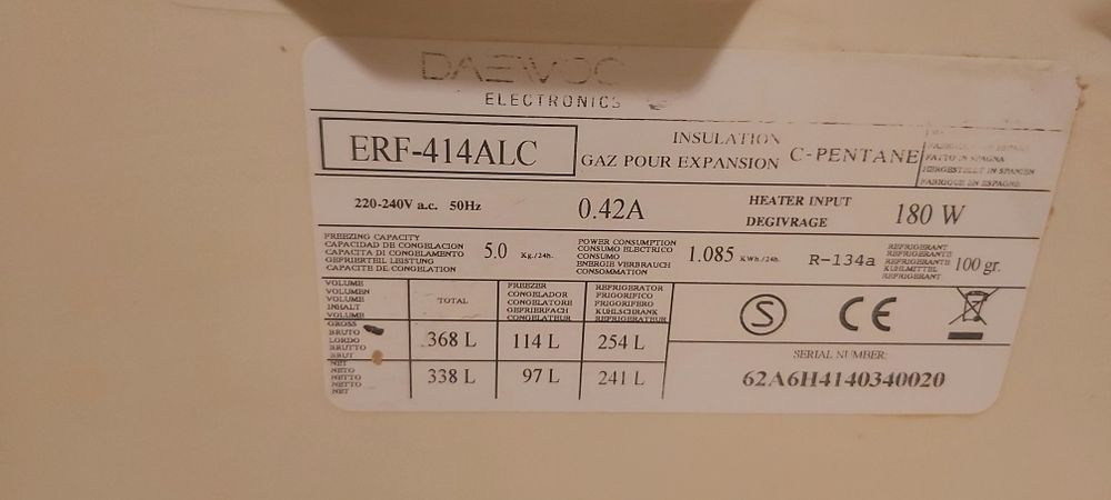 Хладилник с фризер Daewoo ERF-414-ALC