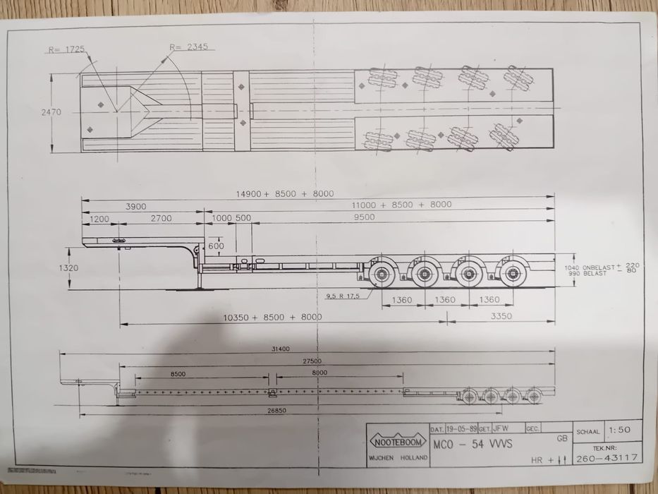 Vand/Schimb Trailer extensibil 31m Noteboom