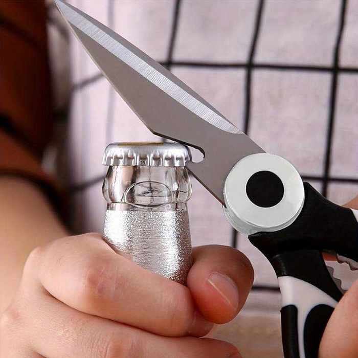 Foarfeca multifunctionala de bucatarie lama zimtata deschizator sticle