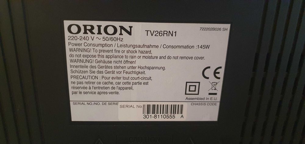 Телевизор Orion TV26RN1 без дистанционно