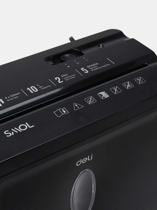 Уничтожитель бумаг Deli ET014, P-4, 4х33мм, 5 лст, 10л Скидки !!!