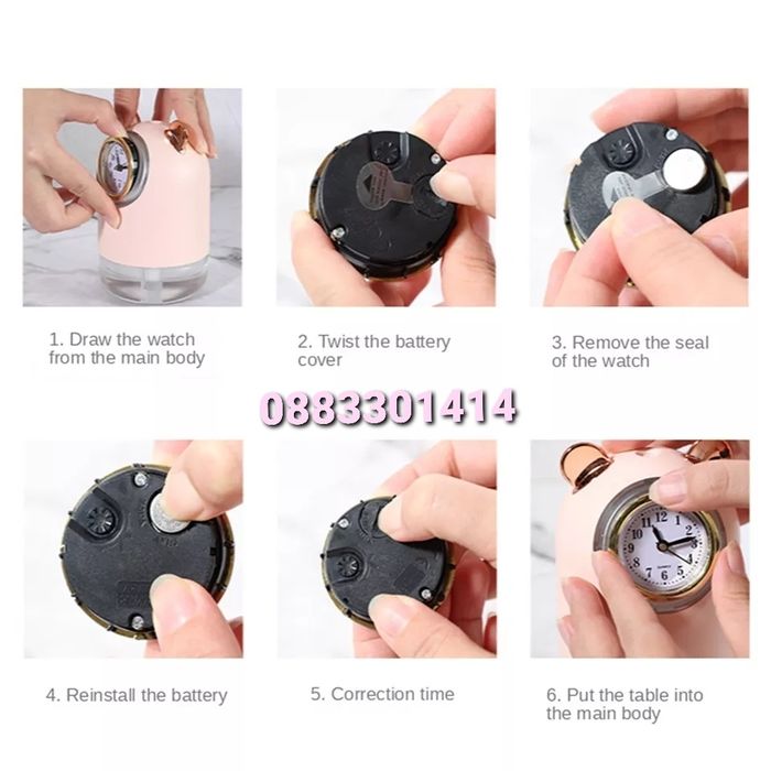 Арома дифузер и часовник 2в1, 300мл.