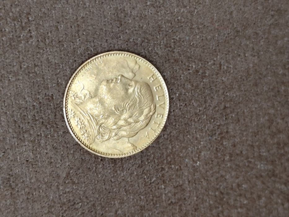 10 златни Швейцарски Франка Вренели 1922