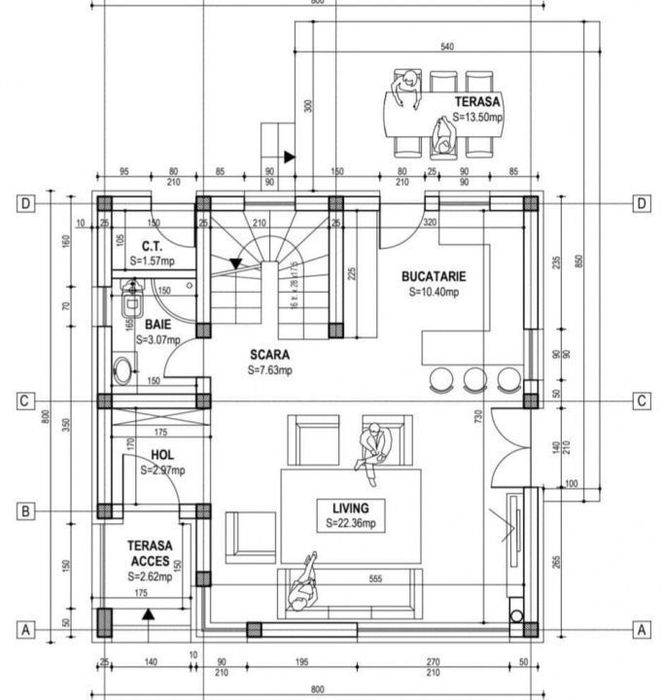 Casa noua, P+M, 4 camere, terasa, teren 550 m2, central, CORNU