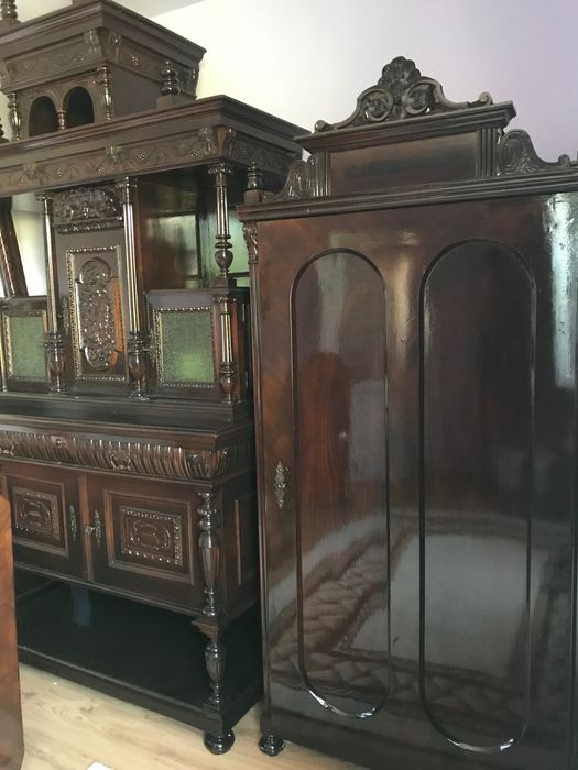 Mobila veche sculptata lemn masiv