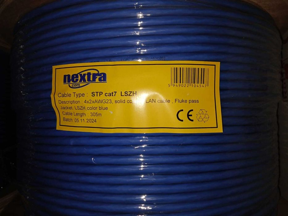 Vând rolă cablu rețea profesional Cat7 STP LSZH, marcă NEXTRA