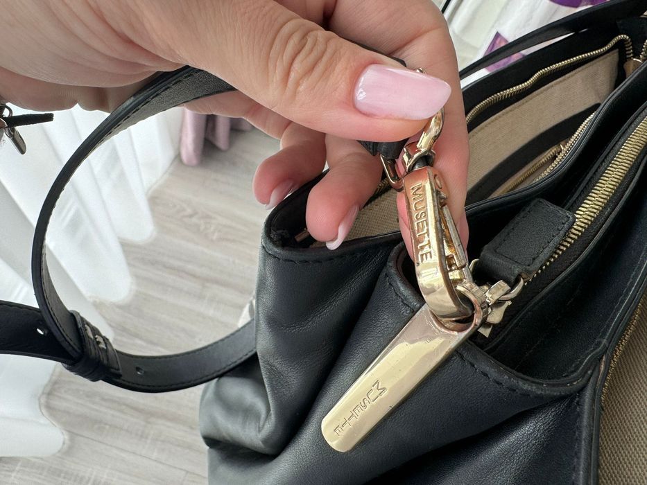 Geanta Musette piele neagta