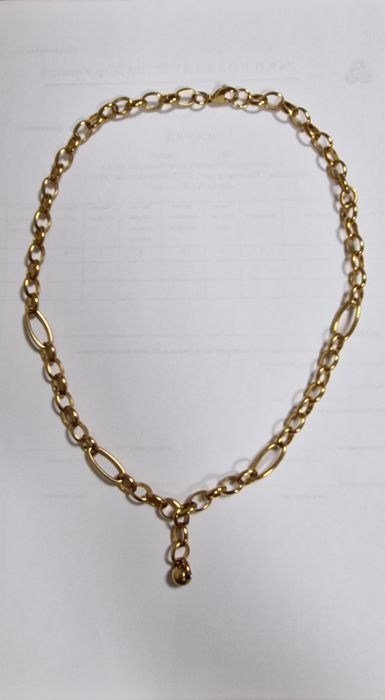 Комплект от колие и гривна със златна баня от медицинска стомана