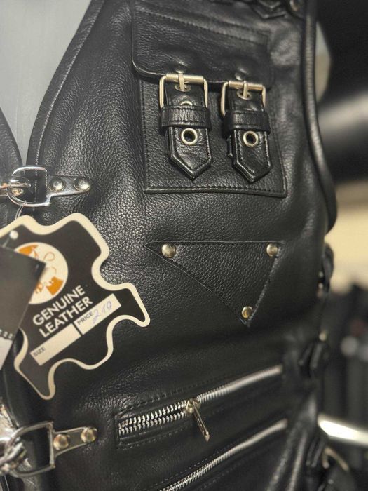 Кожен елек icon кожа естествена телешка елеци мото мъжки дамски детски