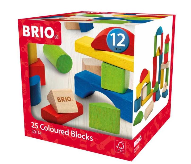 Set cuburi Brio - Blocuri colorate, din lemn, usor utilizate