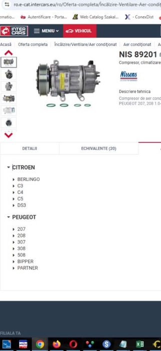 Compresor aer conditionat Peugeot Citroen NOU
