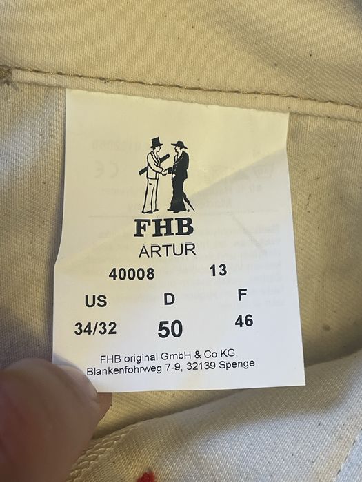 Pantaloni barbati/munca/raiati/noi cu eticheta FHB marimea L