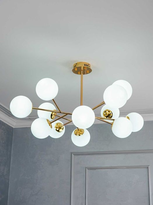 Lyustra metal korpusli, 2 xil rang, spalniy, oshxona, zal uchun qandil