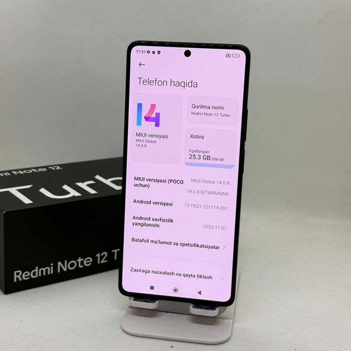 Redmi note 12 turbo sotiladi dastavka bor