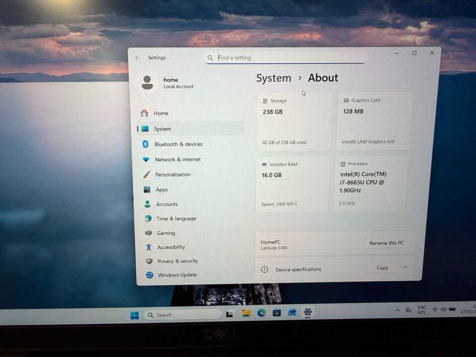 Dell Latitude 5400 Intel i7-8665U, 16GB RAM, 256GB SSD