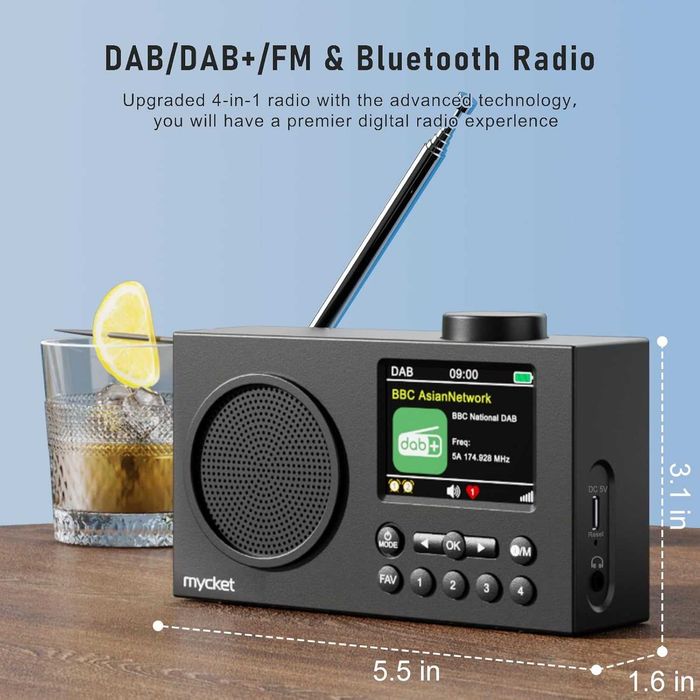 Преносимо DAB радио с Bluetooth,  Mycket
