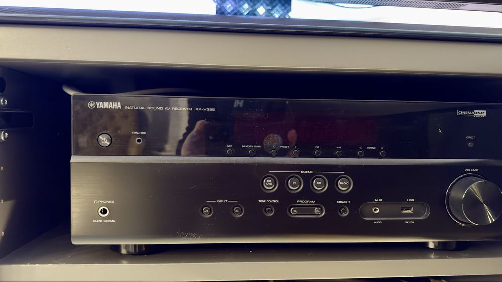 Reciver Yamaha RX-V385,  boxe Wharfedale, subwoofer  Yamaha