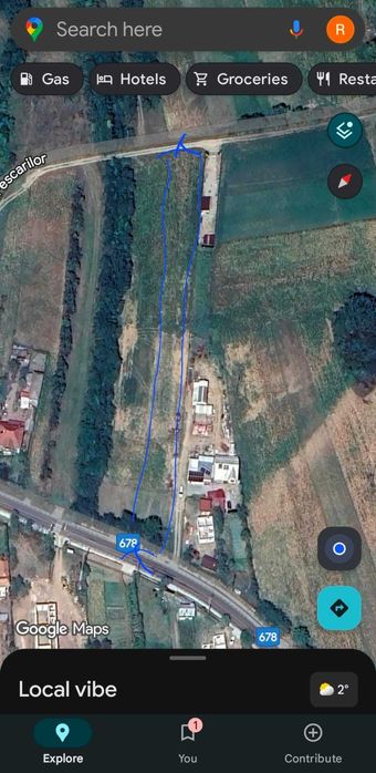 Teren intravilan Ruda (Budesti), 1929 mp, acces la doua drumuri