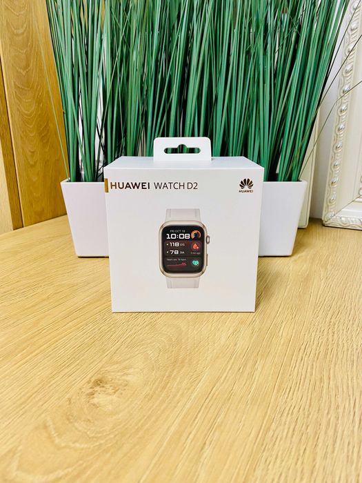 Huawei Watch D2, Gold Aluminum Case, White Composite Leather Strap