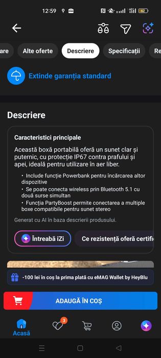 JBL Charge 5 Rosie – ca Nouă | Bluetooth | IP67 | Bass Puternic  550