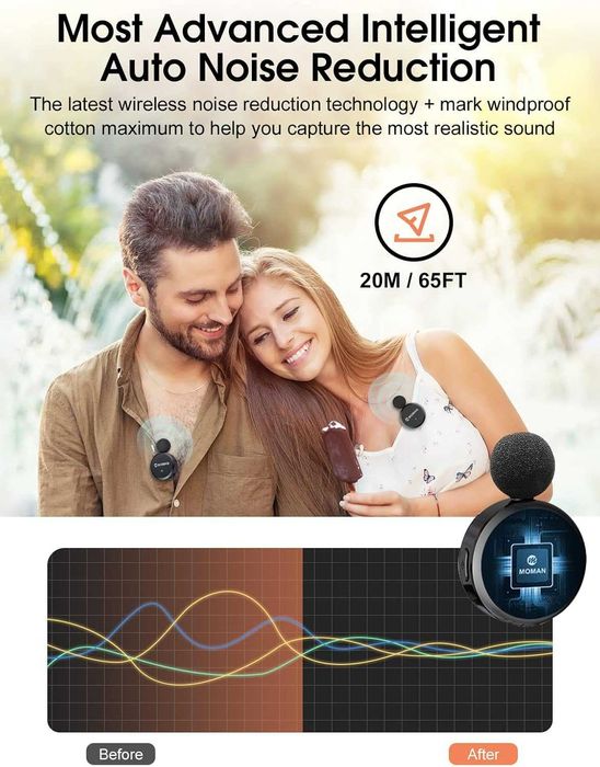 Комплект безжичен петличен микрофон брошка за телефон подкаст стрийм