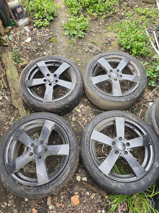 Roti 215 45 R17 5x112 VW Audi Seat cu semislick Federal 595RS-RR Jante Cauciucuri