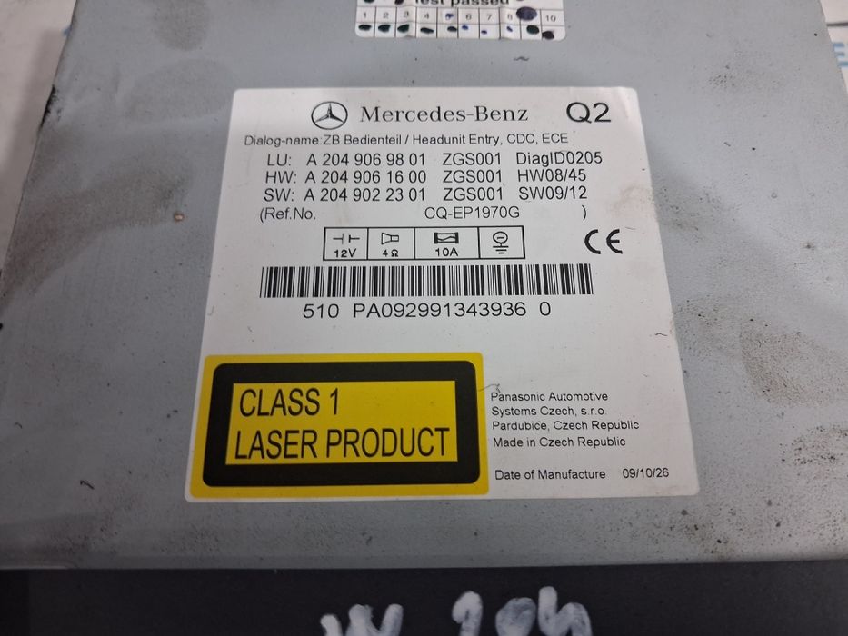 CD Mercedes C Class w204 euro 5