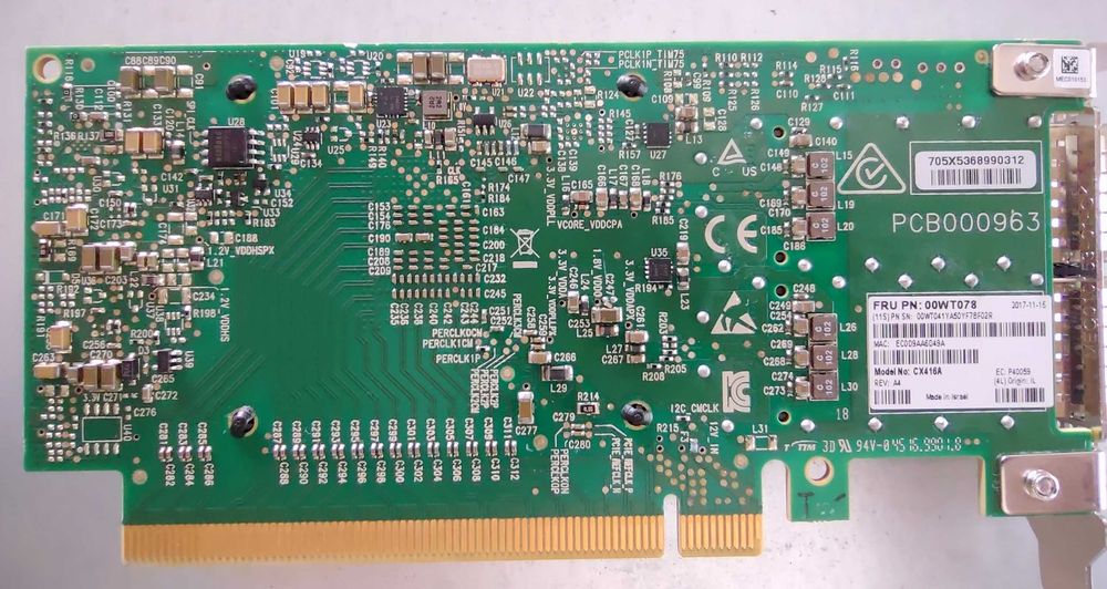 Mellanox ConnectX-4 DP QSFP28 100G PCIe3 x16 MCX416A-CCAT LAN Платка
