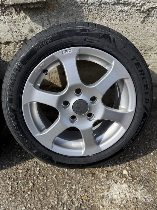 Jante aliaj CMS 5x112 r15 cu cauciucuri noi de vara