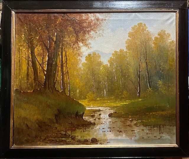 ”TOAMNĂ” Tablou VECHI ulei/pâză, 60x50cm+r Mesterházy Dénes (1900-1949