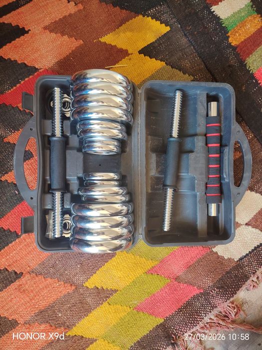 Gantel 30kg lik kaplek ishtanki ham boladi