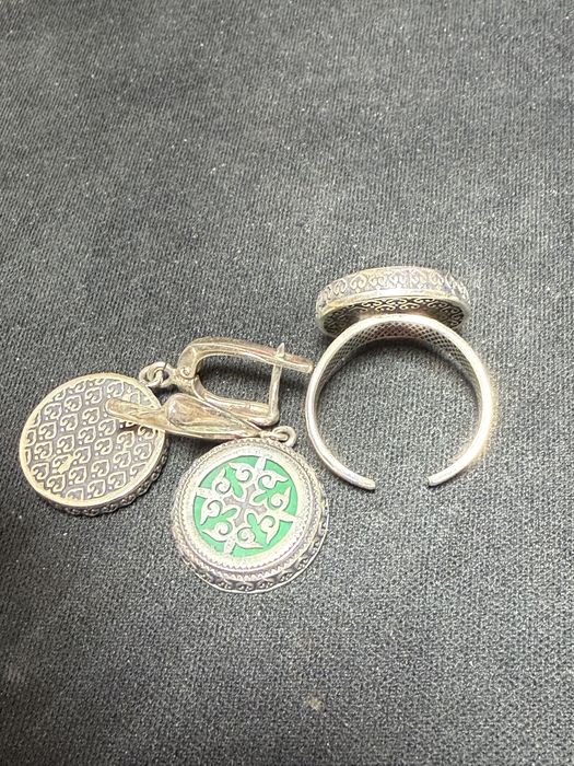 Комплект серебро с эмалью