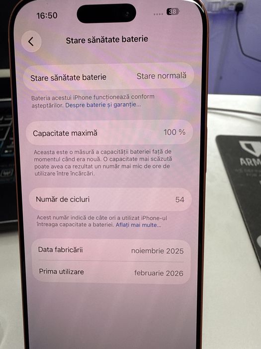 Iphone 17 Pro 256Gb ca Nou cu doar 54 cicluri