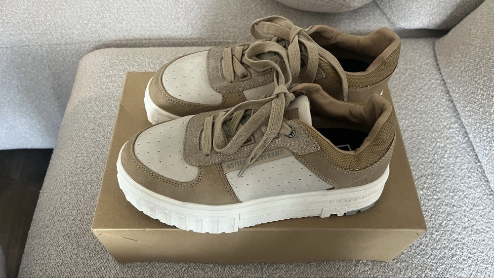 G-STAR  Спортни обувки с равна платформа и велур, Бежов, Camel