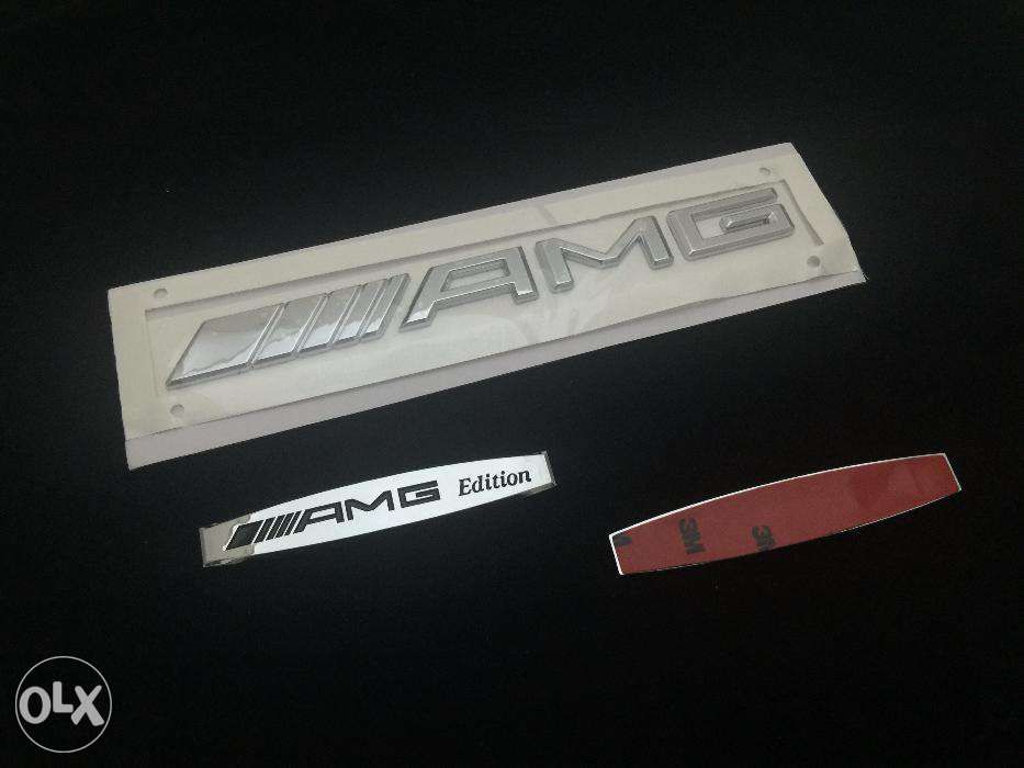 Set Embleme AMG Crom/negru aripi/spate 3 bucati