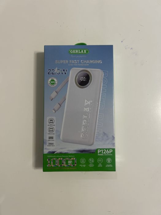 Power Bank GERLAX 10000 mAh 22.5W, новый, быстрая зарядка.